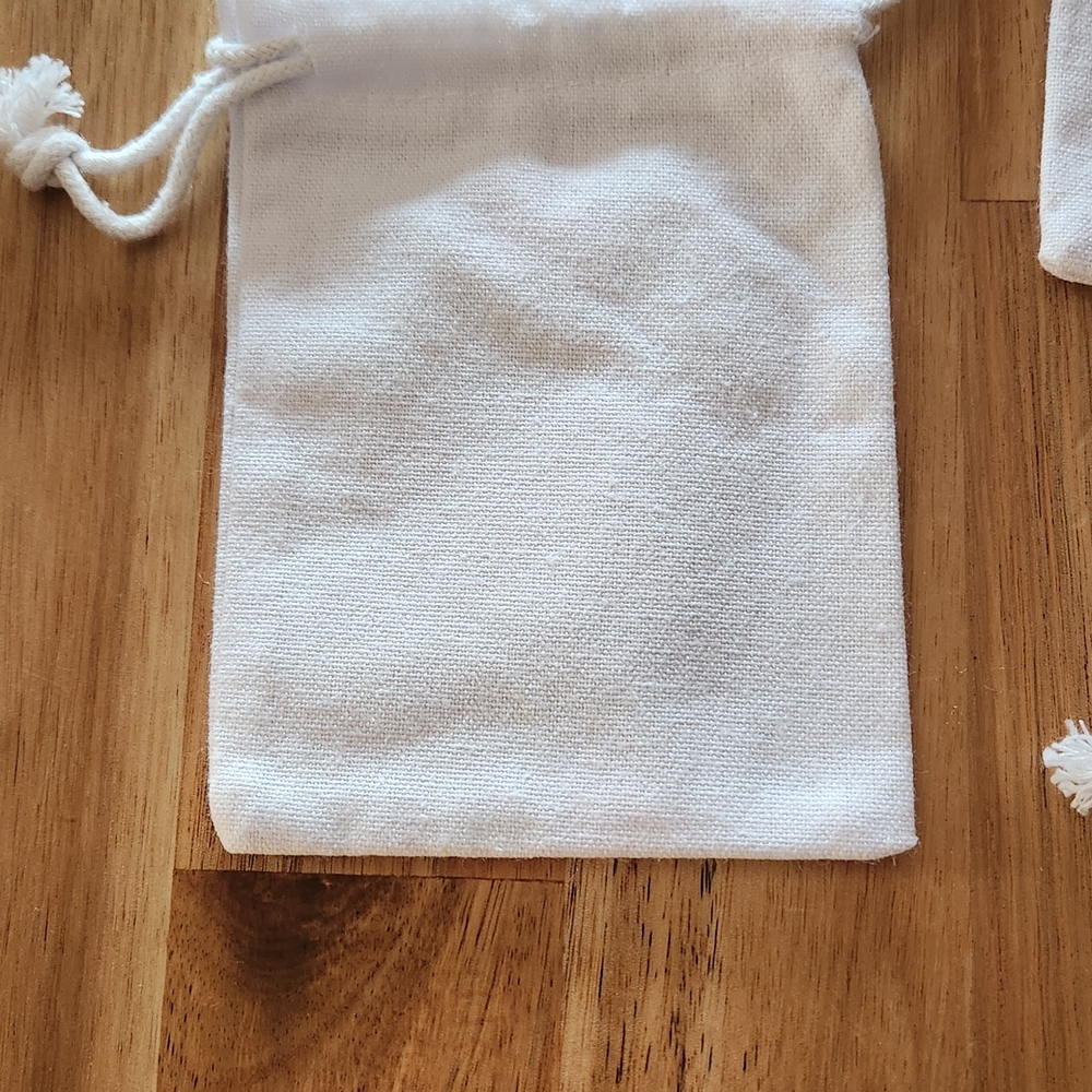 White Drawstring Pouch - Picture 2 of 2